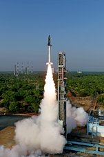 The launch of ISRO's RLV-TD HEX-01