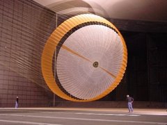Curiosity parachute in wind tunnel