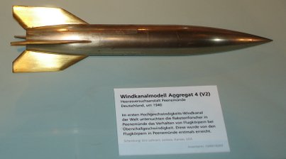 Wind tunnel model of the V2 rocket