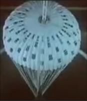 The parachute of Venera 5 and 6 in the wind tunnel